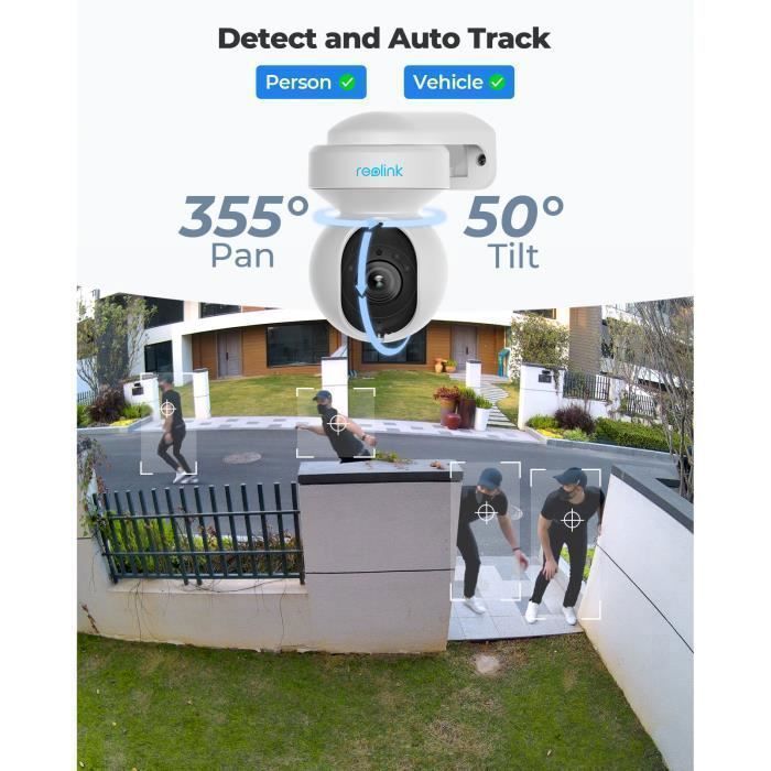Reolink Caméra PTZ 5MP WiFi Intérieure E1 Zoom - Audio Bidirectionnel, Zoom Optique 3X, Détection Personnes Et Animaux