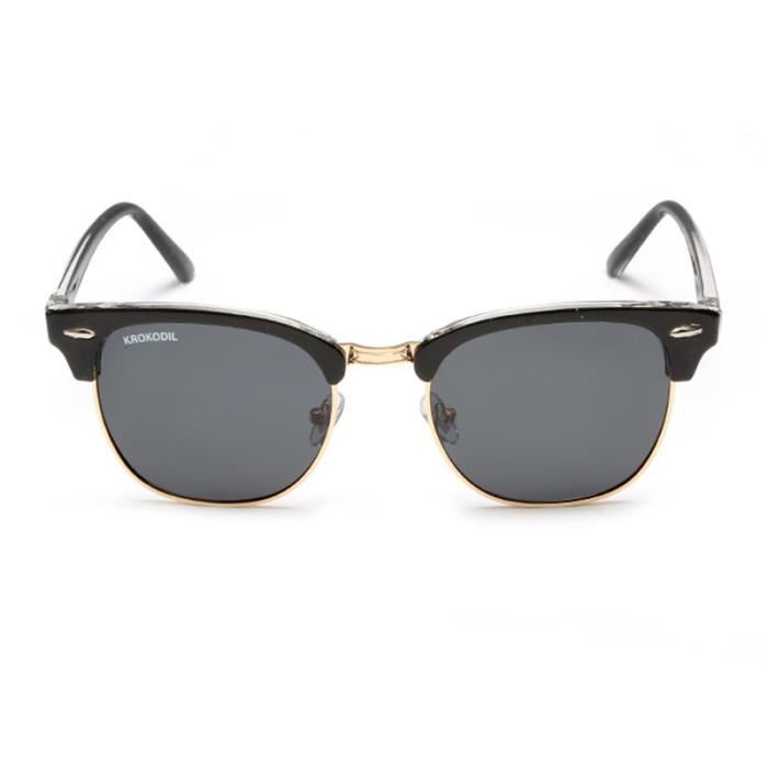 Lunettes de soleil homme marque demi-cadre métal haute qualité
