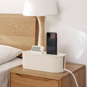 Boîte De Rangement Pour Câbles Avec 8 Compartiments - 2 Pièces + 20 Attaches Velcro - 26x10x6 Cm