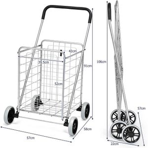 Chariot de courses léger et portable - Grande capacité - Sac de courses Chariot de courses léger et portable - Grande capacité - Sac de courses