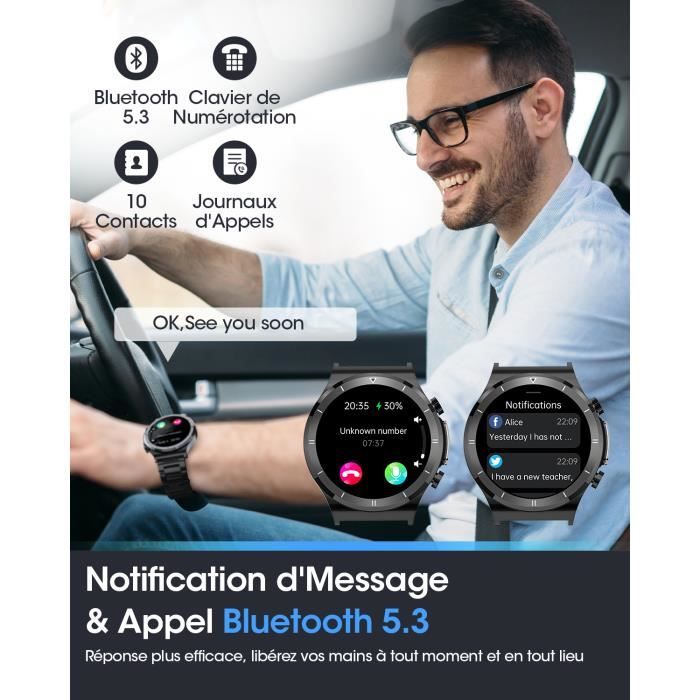 TESOFIT Montre Connectée Appel Bluetooth Homme – 1.72'' IP69K Étanche 24  Modes Sport - Smartwatch Montre Intelligente Militaire 285 - Cdiscount  Téléphonie