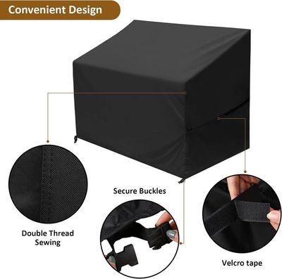 SanGlory Housse De Protection Banc Jardin 3 Places 163x66x89 Cm – Étanche, Anti-UV, Tissu Oxford Robuste Noir