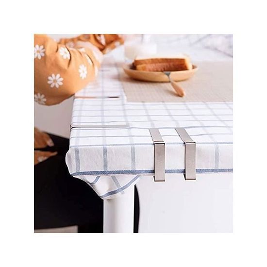 8 Pinces à Nappe Anti-Glissant En Acier Inoxydable - Idéal Extérieur, Mariage Et Pique-Nique