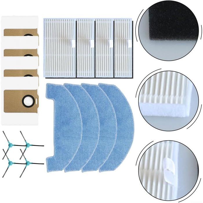 Lot De 5 Serpillières Microfibre Compatibles Laresar L6 Pro, Ultenic T10 Et Airrobo T10+ - Remplacement Durable Et Absorbant