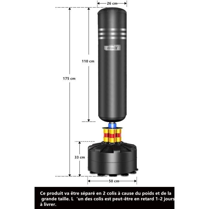 ② Dripex Sac de Frappe sur Pied 165 cm Sac de Boxe pour Adulte