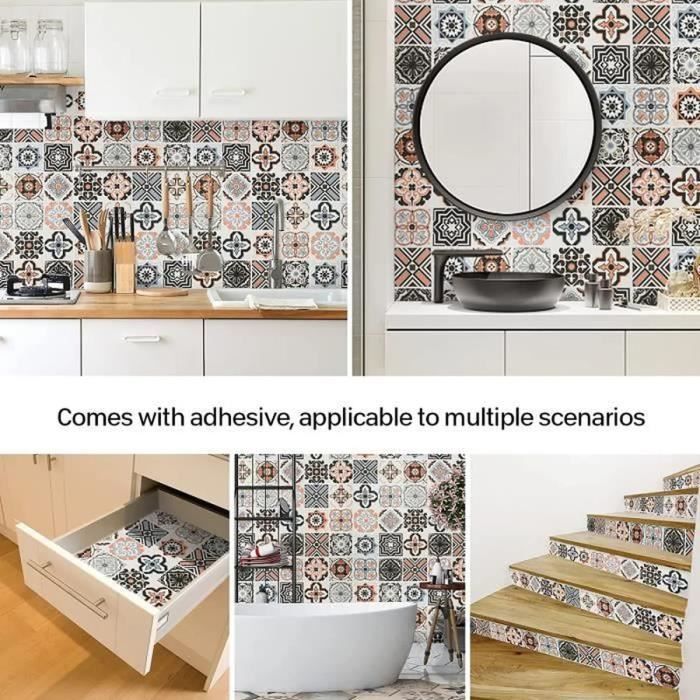 Stickers Auto-adhésif de Mosaïque Carrelage Mural Imperméable Papier