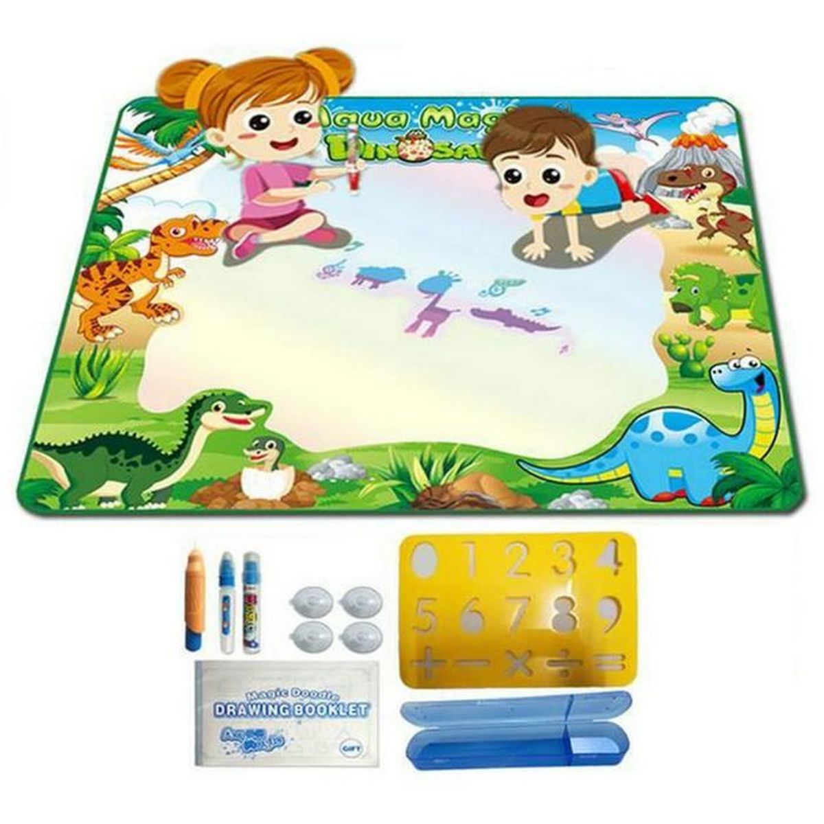 Tapis Coloriage Magnetic Planche à Dessin Peinture Enfants Créativité Eau Toile Jouet Dinosaure Motif 90 78c