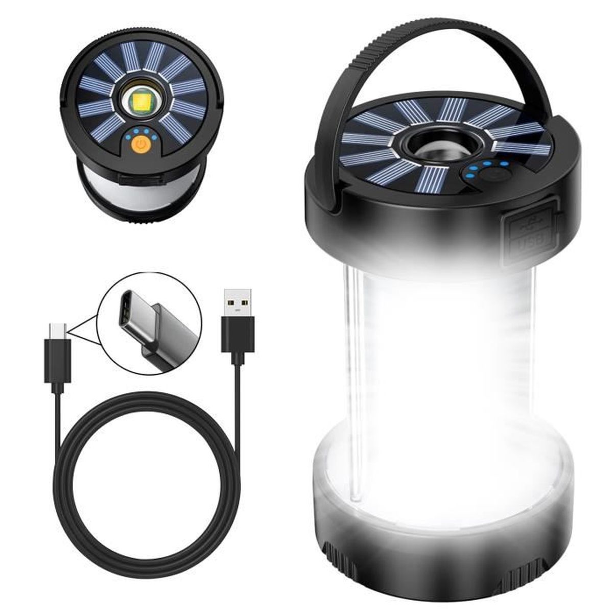 Lanterne Camping LED Lepro 1000lm - 4 Modes Réglables, étanche IPX4 - Parfaite Pour Randonnée, Pêche, Urgence