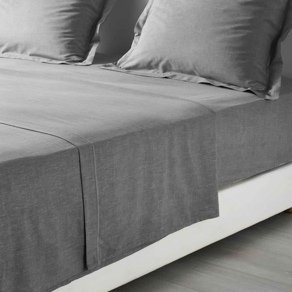 Drap Plat Gris Pas Cher