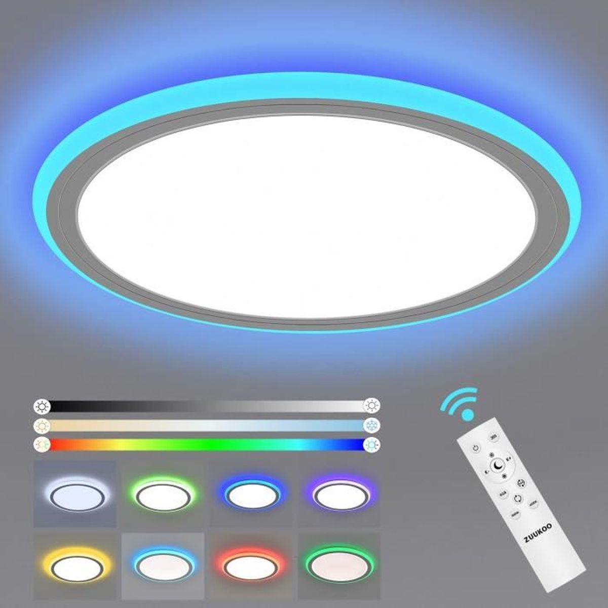 RGB plafond Lampe LED Fleurs lumière Chrome télécommande éclairage dimmable neuf 