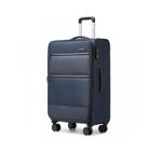 British Traveller Valise de Soute Souple Extensible 80x48.5x31cm (98L) - Grand Volume, 4 Roulettes et Serrure TSA - Marine