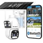 GENBOLT Solaire WiFi Caméra de Surveillance Extérieur à Batterie Rechargeable 8W 15600mAh Double Objectif & Double Vue PIR