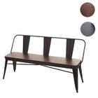 Banc à 3 places, MCW-H10 chesterfield industriel similicuir noir marron