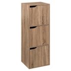 5 FIVE SIMPLY SMART 5five - étagère 3 cases avec portes "mix n' modul" effet chêne naturel