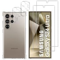 Coque antichoc pour Samsung Galaxy S24 ULTRA et 2 Verres Trempé écran et 2 Protections Caméra Phonillico®
