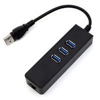 USB 3.0 à 1000Mbps gigabit adaptateur ethernet RJ45 3 ports USB3.0 Hub réseau câblé