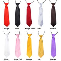 Cravate Enfant - Rouge - 28cm - Noeud Fixe - Avec Elastique - 100% Polyester