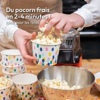 Gadgy Machine à popcorn à air chaud - Popcorn sans graisse - Rouge - Édition Rétro