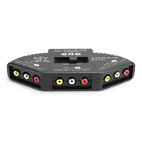 GOTOTOP Commutateur AV RCA séparateur audio vidéo 3 en 1 sortie sélecteur de commutateur noir avec câble AV pour DVD VCD