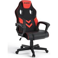 Chaise de Bureau Inclinable - Fauteuil Gamer Hauteur Réglable - avec dossier respirant et appui-tête confortable - Noir et Rouge