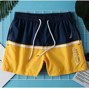 PANTACOURT Shorts à trois points pour hommes,pantalons de sport décontractés à la mode,couleurs assorties- YELLOW[D604]