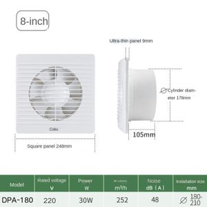 VENTILATEUR 8 pouces L'UA-Ventilateur de ventilation extracteu