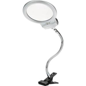 Lampe Loupe LED, Lampe Loupe Esthétique Grossissant avec Eclairage 5X  Hauteur Bras Réglable avec Couvercle Anti-poussière pour Salon de Beauté