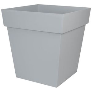 POT DE FLEUR EDA Pot carré Toscane - 50 cm - 87 L - Gris Béton