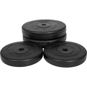 HALTÈRE - POIDS Disques de poids pour musculation - Gyronetics - E-Series - 30kg - Plastique / Ciment - Noir