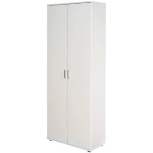 ARMOIRE DE CHAMBRE Armoire Blancche - 5 étagères et 2 portes, 70 x 34 x 189 cm