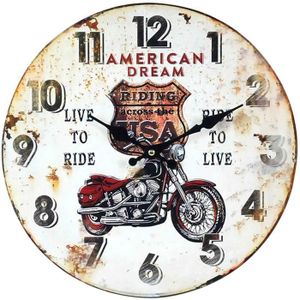 HORLOGE - PENDULE Horloge MDF Moto Route 66 : American DreamDiam 34 