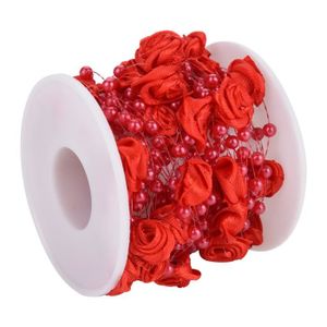 GUIRLANDE DE NOËL MAD Guirlande de perles artificielles en fil de perles de rose de 10m/rouleau pour décoration de mariage (rouge)