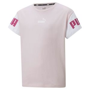 T-SHIRT T-shirt fille Puma Power Colorblock - rose/blanc