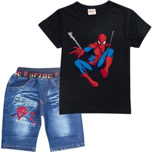 Ensemble de vêtements Enfant Garçon Spiderman T-shirt et Shorts en jean 