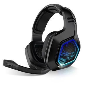 CASQUE AVEC MICROPHONE SPIRIT OF GAMER – XPERT-H900 – Casque Sans Fil Full Black Pro Gamer – Basses Puissantes - LED - Simili Cuir - PC - PS4 - PS5 -SWITCH