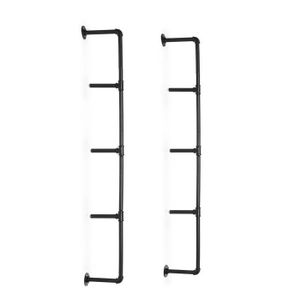 /Étag/ère de D/écoration Hauteur Totale 118 cm CLP /Étag/ère en Fer Reus Stable et Robuste /Étag/ère de Rangement Pliable avec 3 Niveaux Couleur: Noir