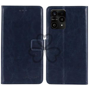 Blu Scuro Custodia in pelle Flip Caso Protettiva Cover Skin Wallet TPU