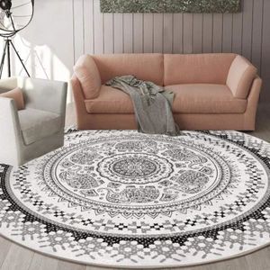 Tapis fin rond taupe par Inspiration Luxe