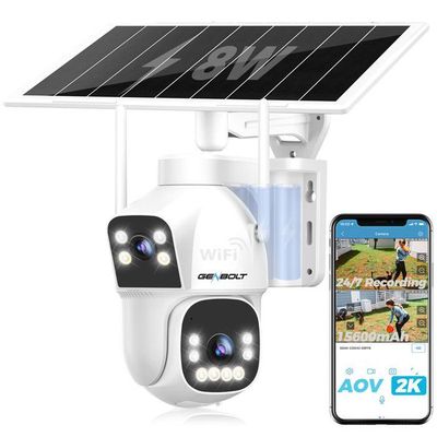 Caméra De Surveillance Solaire 4K 8MP Double Lentille Avec 4G Et WiFi – Installation Facile, Autonomie Longue Durée, Détection Intelligente