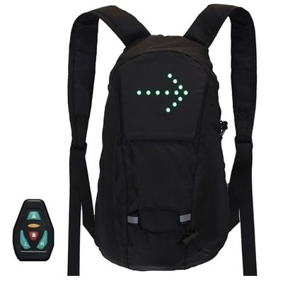 Sac À Dos Réfléchissant Léger USB Rechargeable Indicateur de Direction du  Signal Lumineux sans Fil à Del pour Cyclisme Courir-Noir