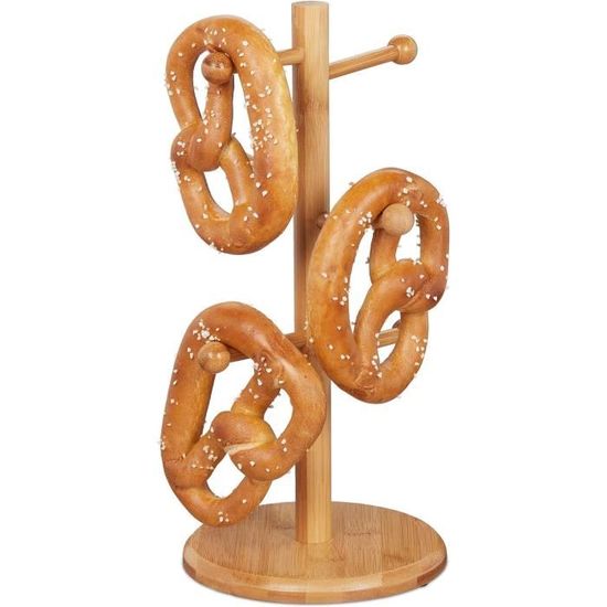 Porte-Tasses En Bambou 8 Branches - 50x19.5cm - Pour Cuisine Ou Bar - Style Naturel