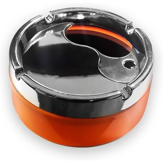 Cendrier En Bois Avec Couvercle Et Doublure Inox - 9,8x9,8x4 Cm - Anti-odeurs, Pour Intérieur/extérieur - Noir