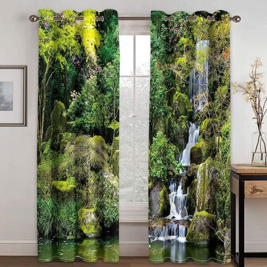 Rideau Coulissant Personnalisable Avec Photo Forêt Japonaise - Impression Photo Haute Qualité - Sur Mesure Avec Bande Velcro