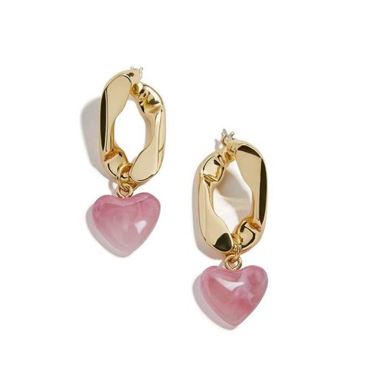 Boucles D'oreilles Biche De Bère En Métal Doré - Jolie Paire Vintage Occasion