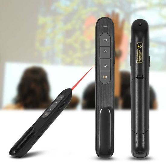 Télécommande PowerPoint SQAFGYR - Pointeur Laser 2,4 GHz USB - Compatible PC/Mac - Jusqu'à 30 M - Présentation Pro