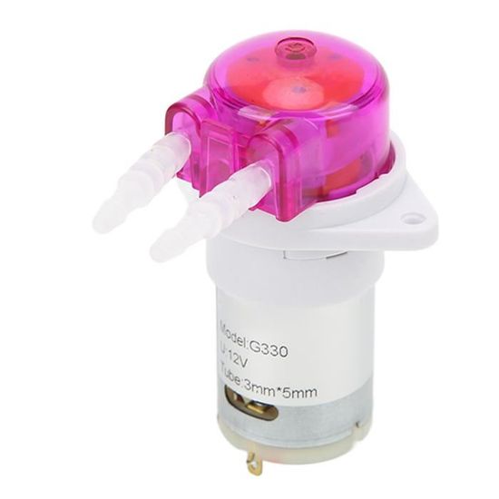 2 Pompe Péristaltique Micro DC 5V - Petit Débit Auto-amorçante - Pour Liquides (huile, Désinfectant) - Débit ≤150ml/min