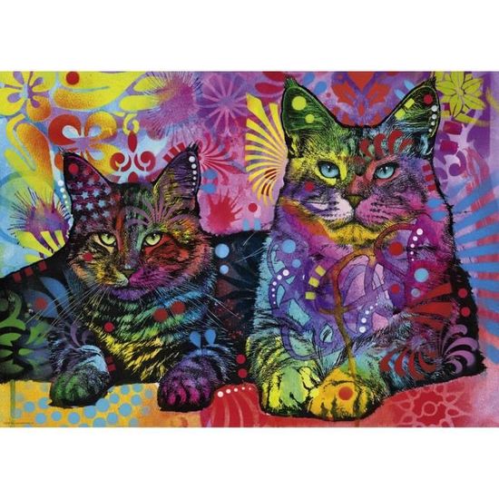 Puzzle 1000 pièces - HEYE - Devoted 2 cats - Abstrait - Violet - Enfant