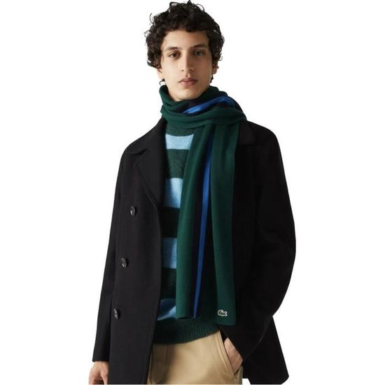 Echarpe Lacoste vert homme Cdiscount Pret a Porter