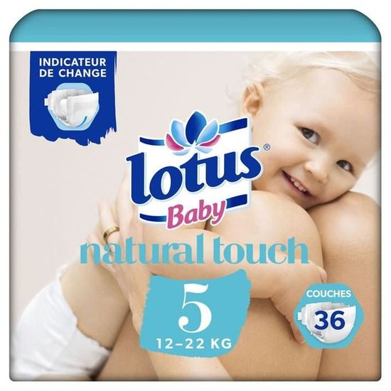 LOTUS BABY Natural Touch - Couches taille 5 (12-22 kg) 36 couches