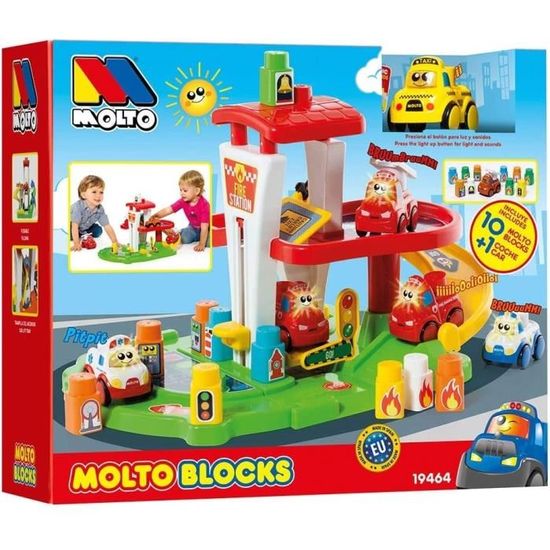 Caserne De Pompiers - Molto - Blocks - Mixte - Rouge - Enfant - A monter soi-même - 10 pièces blocks - 3 ans